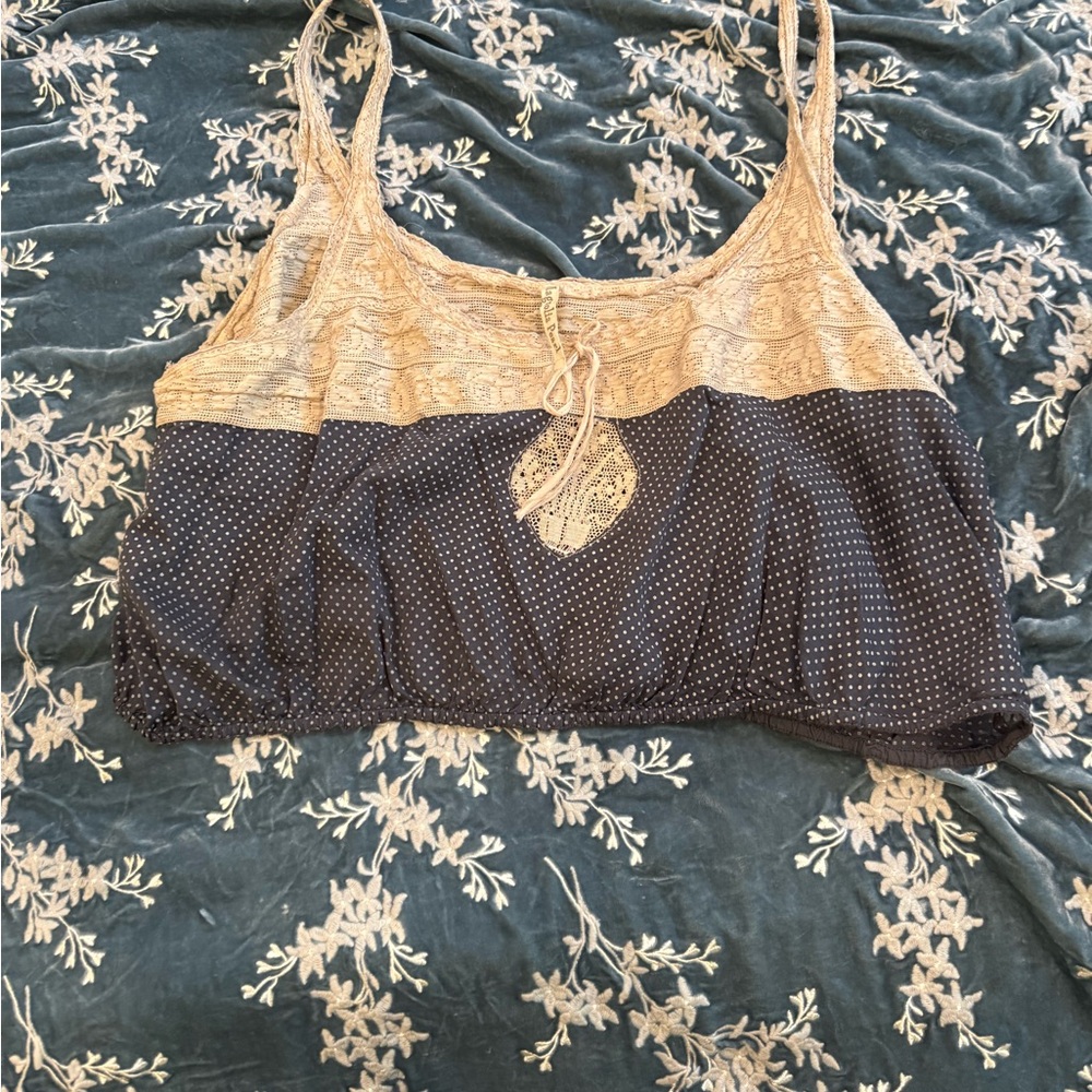 Lace and Polka Dot Crop Top